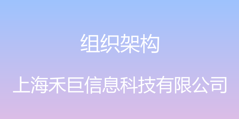 组织架构 - 上海禾巨信息科技有限公司